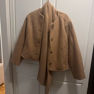 Abercrombie & Fitch Removable Scarf Wool Blend Coat - Size M in color Brown
